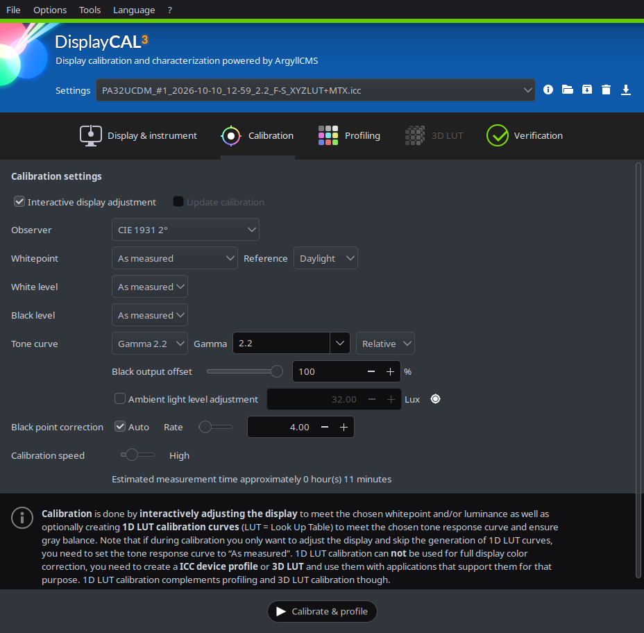 DisplayCAL calibration targets