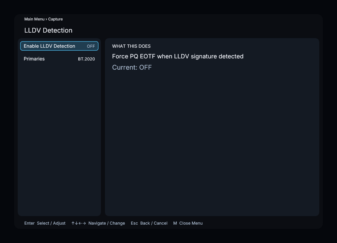 LLDV Detection under Capture for a supporting DeckLink source