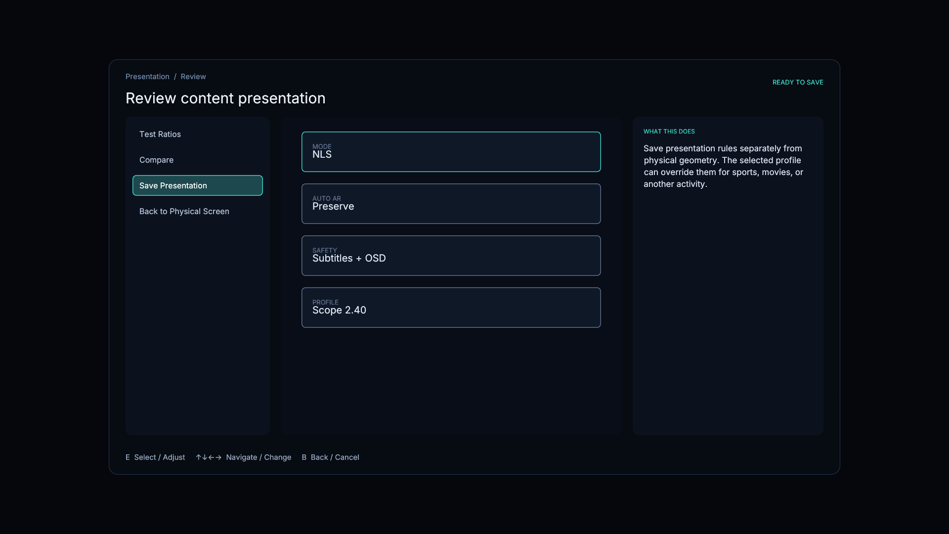 Presentation review before saving