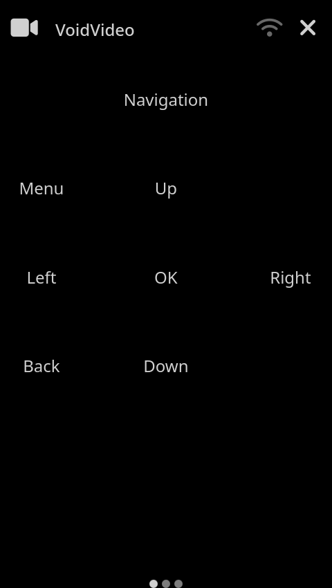VoidVideo touchscreen menu and navigation